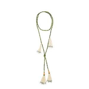 NEW MONOKI women's double tie necklace in green